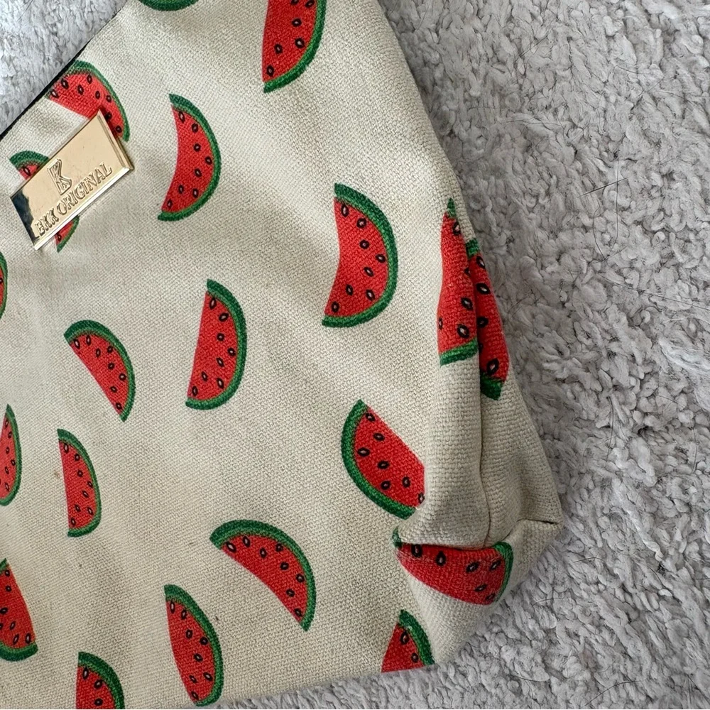 Watermelon Print Cream Clutch Zip Pouch - Picture 4 of 13
